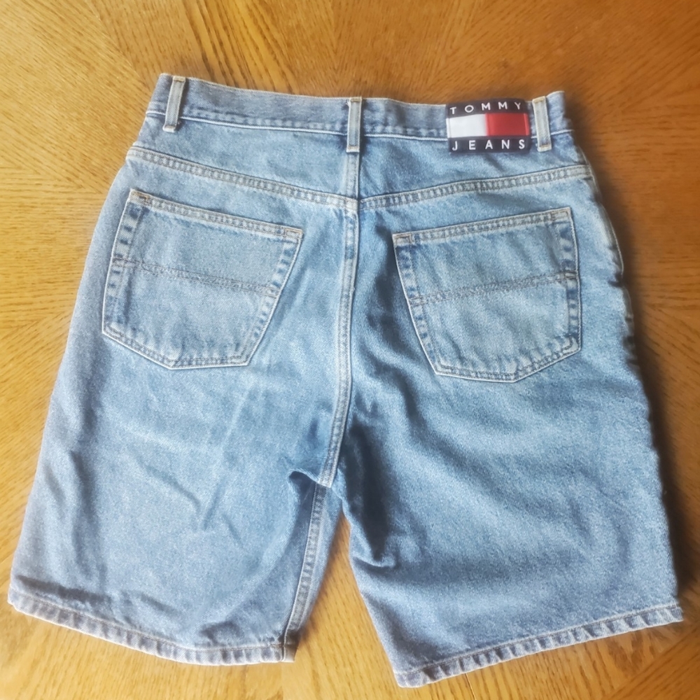 Vintage Tommy Hilfiger Flag Logo Summer Shorts 34 Hip Hop Preppy 90s Bottoms